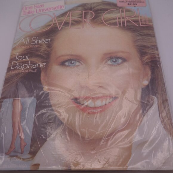 Vintage COVER GIRL One Size All Sheer Sandalfoot Vanilla Yogurt 4010 Pantyhose - Picture 3 of 14